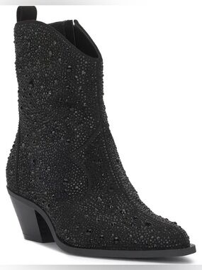 NEW — Jessica Simpson Oviedo 2 Black Rhinestone Western Ankle Booties Size 8 1/2